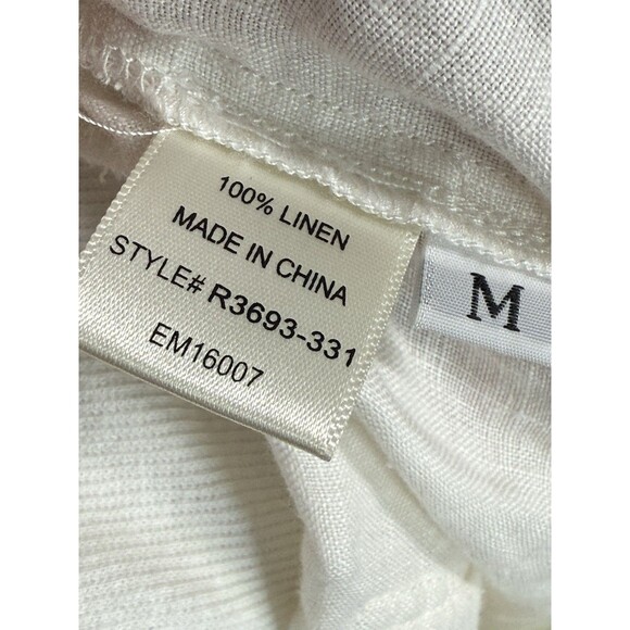 Bella Dahl Cream Lightweight Linen Relaxed Drawstring Pants Size M Comfort Waist - Picture 6 of 10